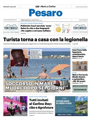 Prima Pagina "Il Resto del Carlino | Pesaro"