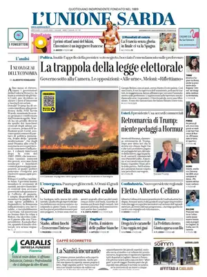 Prima Pagina "L'Unione Sarda"