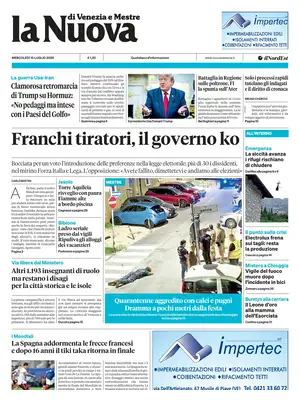 Prima Pagina "La Nuova di Venezia e Mestre"