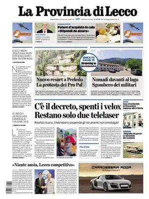Prima Pagina "La Provincia di Lecco"
