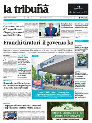 Prima Pagina "La Tribuna di Treviso"