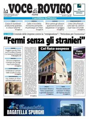 Prima Pagina "La Voce di Rovigo"