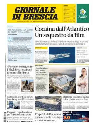 Prima Pagina "Giornale di Brescia"