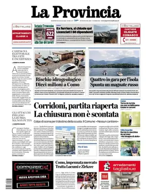 Prima Pagina "La Provincia di Como"
