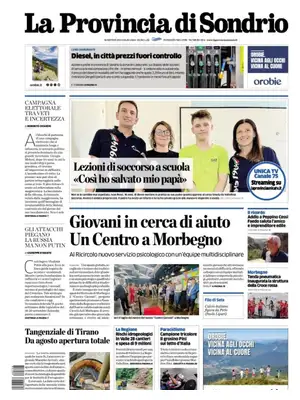 Prima Pagina "La Provincia di Sondrio"