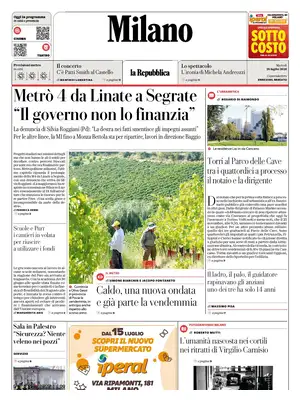 Prima Pagina "La Repubblica | Milano"