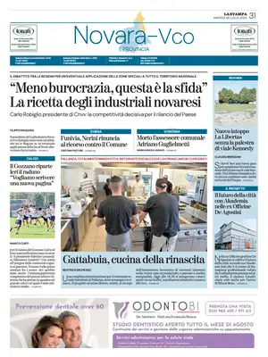 Prima Pagina "La Stampa | Novara e Verbania | VCO"