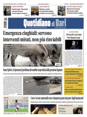 Prima Pagina "Quotidiano di Bari"