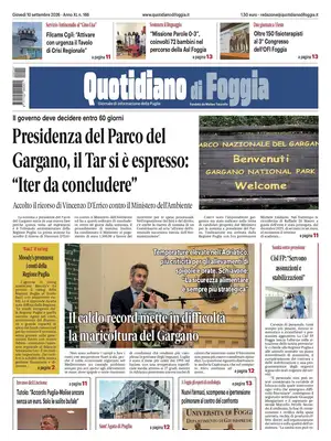 Prima Pagina "Quotidiano di Foggia"