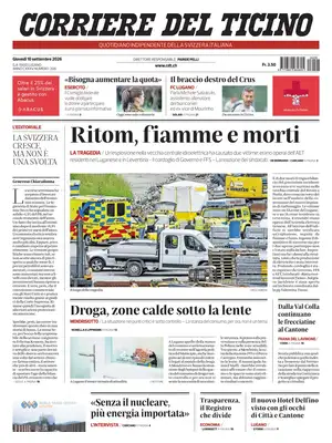 Prima Pagina "Corriere del Ticino"