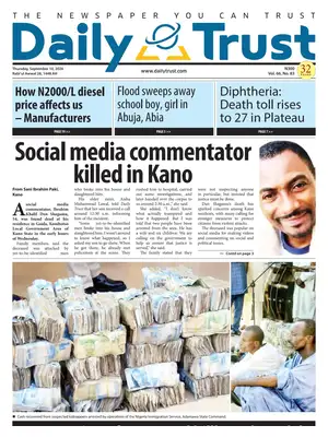 Prima Pagina "Daily Trust"