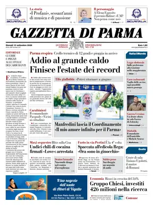 Prima Pagina "Gazzetta di Parma"