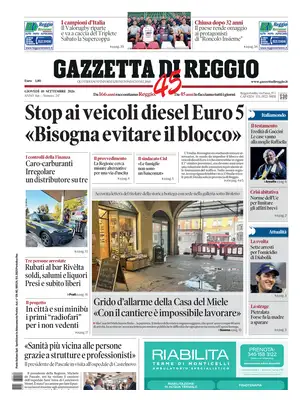 Prima Pagina "Gazzetta di Reggio"