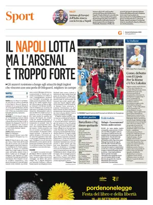 Prima Pagina "Il Gazzettino SPORT"