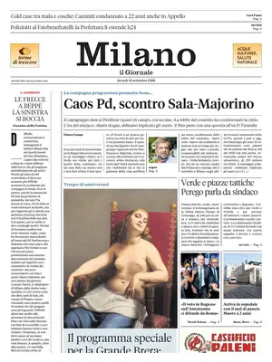 Prima Pagina "Il Giornale | Milano"