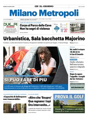 Prima Pagina "Il Giorno | Milano Metropoli"