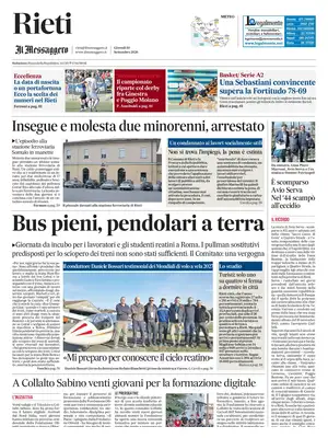 Prima Pagina "Il Messaggero | Rieti"