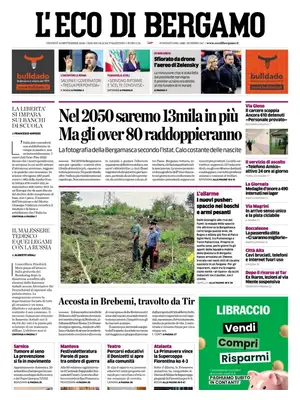 Prima Pagina "L'Eco di Bergamo"