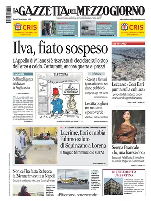 Prima Pagina "La Gazzetta del Mezzogiorno | Bari"