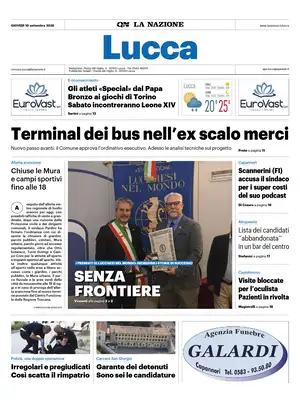 Prima Pagina "La Nazione | Lucca"
