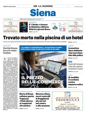 Prima Pagina "La Nazione | Siena"