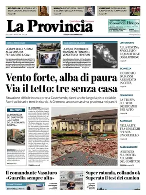 Prima Pagina "La Provincia di Cremona"