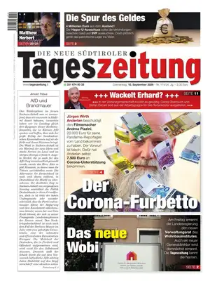 Prima Pagina "Die Neue Südtiroler Tageszeitung"