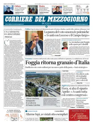 Prima Pagina "Corriere del Mezzogiorno | Puglia"