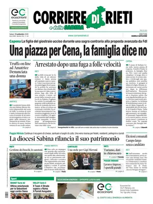 Prima Pagina "Corriere di Rieti e della Sabina"