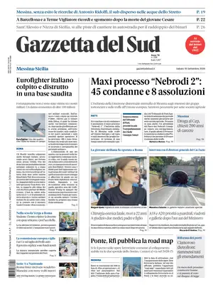 Prima Pagina "Gazzetta del Sud | Messina-Sicilia"