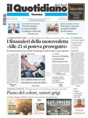 Prima Pagina "Il Quotidiano del Sud | Cosenza"