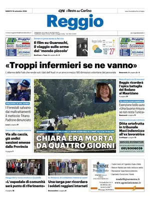 Prima Pagina "Il Resto del Carlino | Reggio"