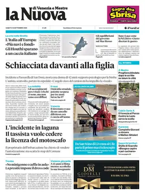 Prima Pagina "La Nuova di Venezia e Mestre"