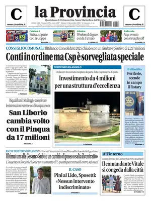 Prima Pagina "La Provincia di Civitavecchia"