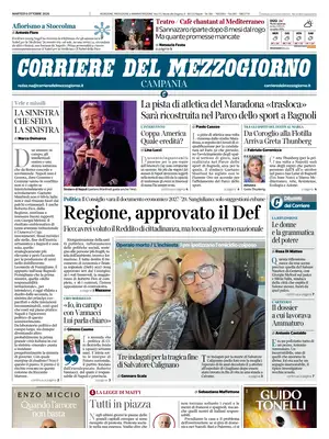 Prima Pagina "Corriere del Mezzogiorno | Campania"
