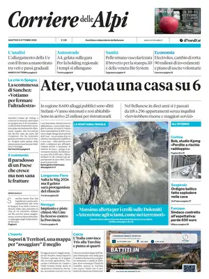 Prima Pagina "Corriere delle Alpi | Belluno"