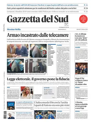 Prima Pagina "Gazzetta del Sud | Messina-Sicilia"