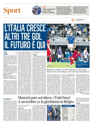 Prima Pagina "Il Gazzettino SPORT"