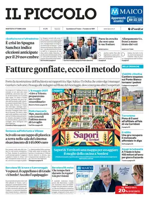 Prima Pagina "Il Piccolo | Trieste"