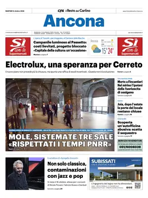 Prima Pagina "Il Resto del Carlino | Ancona"