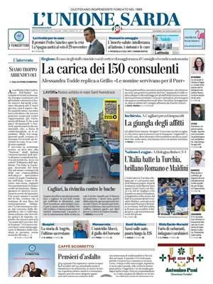 Prima Pagina "L'Unione Sarda"