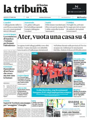 Prima Pagina "La Tribuna di Treviso"