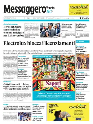 Prima Pagina "Messaggero Veneto | Pordenone"