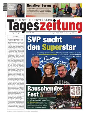 Prima Pagina "Die Neue Südtiroler Tageszeitung"