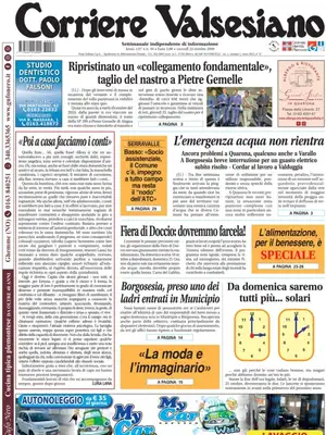Prima Pagina "Corriere Valsesiano"