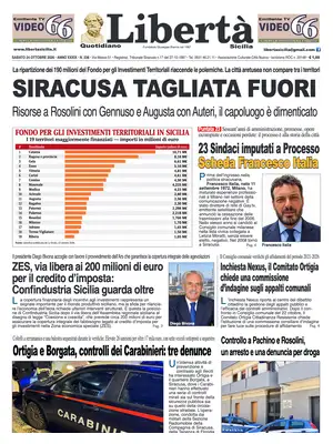 Prima Pagina "Libertà Sicilia"