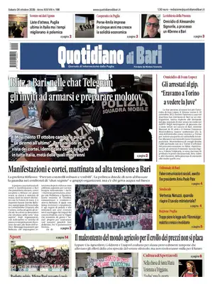 Prima Pagina "Quotidiano di Bari"