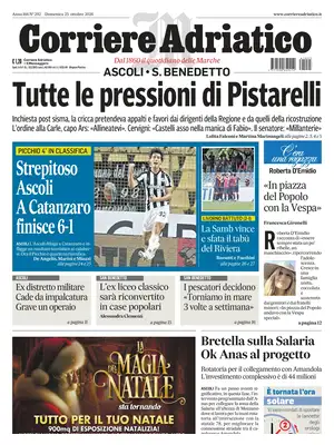 Prima Pagina "Corriere Adriatico | Ascoli"