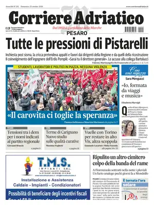 Prima Pagina "Corriere Adriatico | Pesaro"