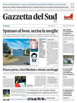Prima Pagina "Gazzetta del Sud | Cosenza"